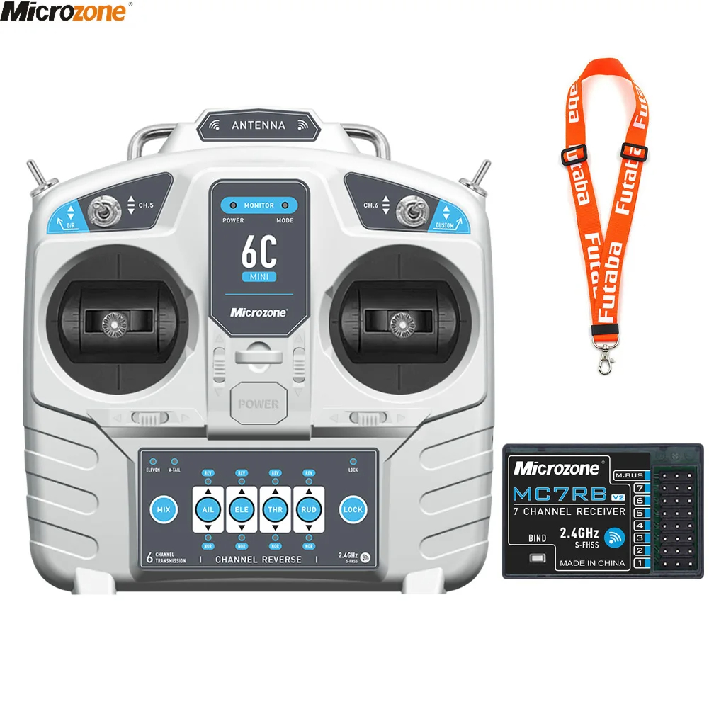 Rc Helicopter Remote Control - ไมโครโซน MC6C V2ขนาดเล็ก2.4G เครื่องส่งสัญญาณควบคุม6CH พร้อมตัวรับสัญญาณระบบวิทยุสำหรับเครื่องบิน RC