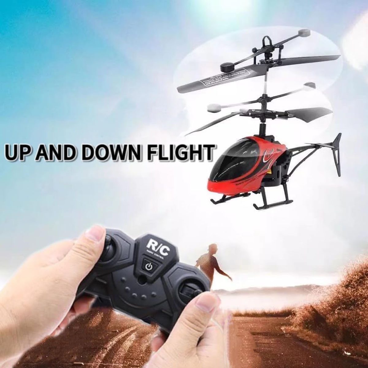 Rc Helicopter Case - เฮลิคอปเตอร์ควบคุมระยะไกล 2 ช่องสัญญาณ พร้อมระบบชาร์จไฟ ของเล่นโมเดลขนาดเล็กเรืองแสง ของขวัญวันเกิด