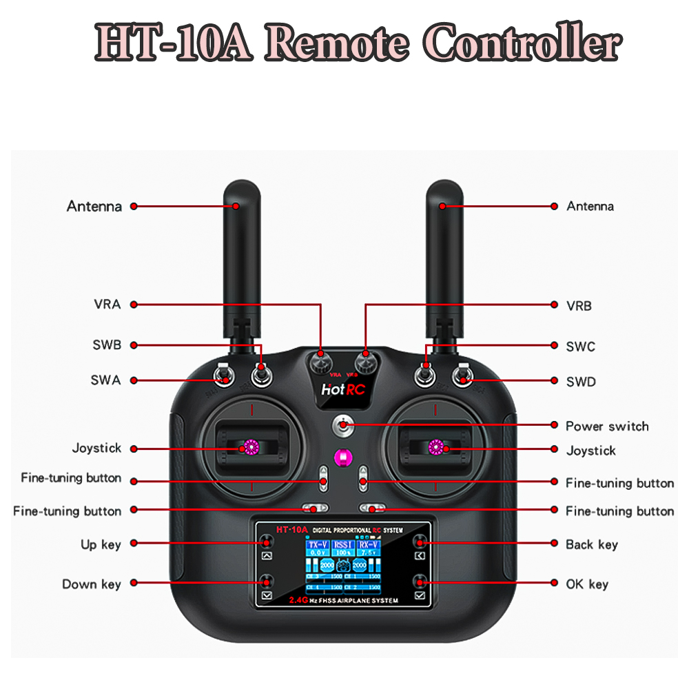 Hotrc HT-10A 2.4G 10CH เครื่อง - Rc Helicopter Remote Control บทวิจารณ์และราคา