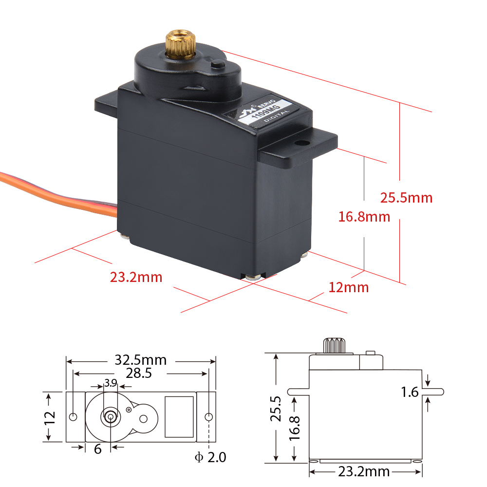 1/2/4 PCS JX เซอร์โว PDI-1109M - Rc Helicopter Servo บทวิจารณ์และราคา