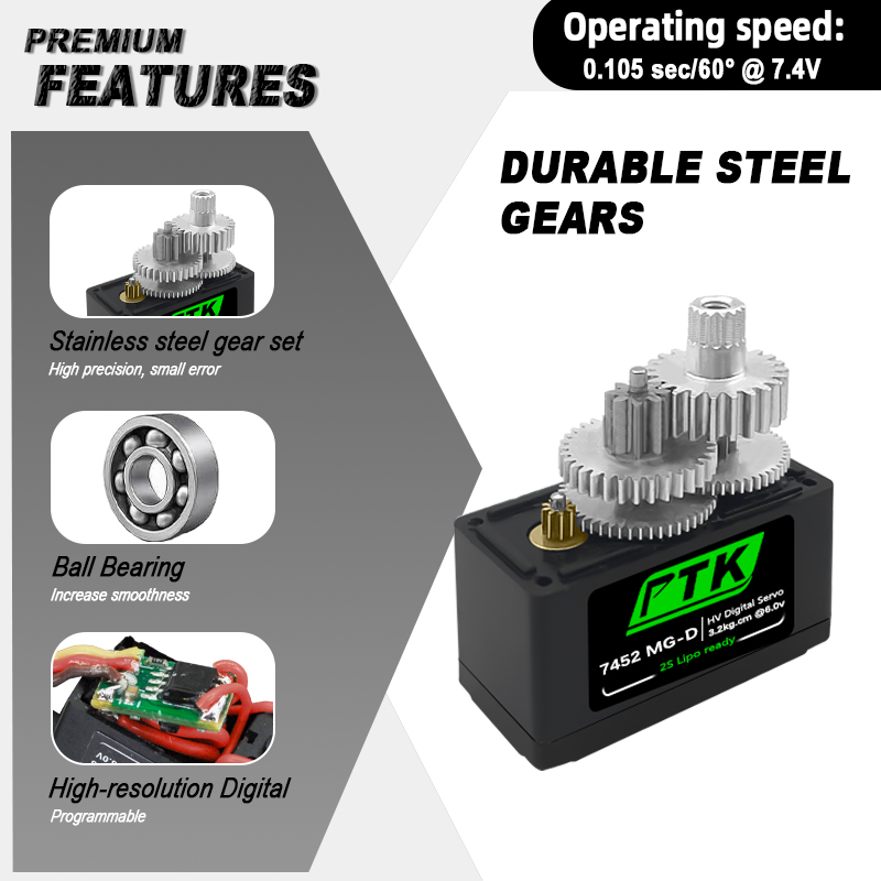 PTK 7452 MG-D 9g เซอร์โวดิจิตอ - Rc Helicopter Servo บทวิจารณ์และราคา